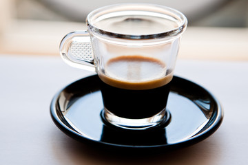 Espresso in einer Glastasse
