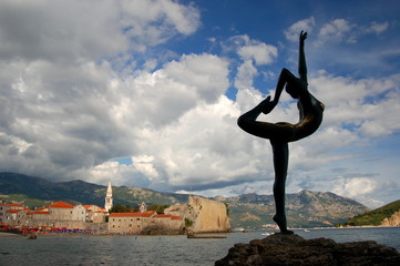 Ballerina of Budva, Montenegro - obrazy, fototapety, plakaty
