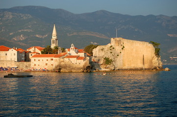 Fototapeta na wymiar Panorama Starego Miasta w Budvie, Czarnogóra