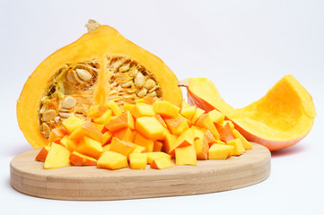 Kürbis gewürfelt