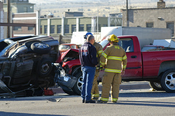 Investigating a car wreck