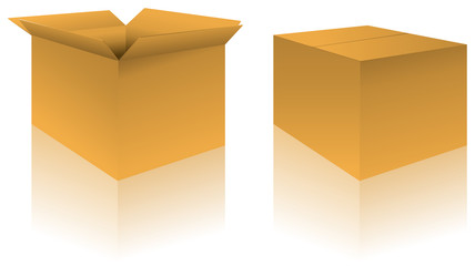 brown boxes - vector illustration