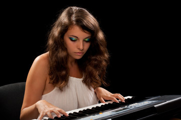 Young lady playing piano
