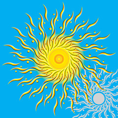 Soleil tourbillonnant mystique (illusion de mouvement)