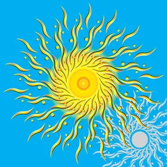Photo sur Plexiglas Psychédélique Soleil tourbillonnant mystique (illusion de mouvement)