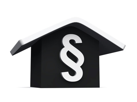 3D Haus mit Paragraph - Schwarz Silber
