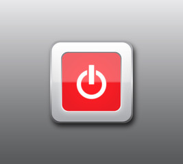 Red power button vector