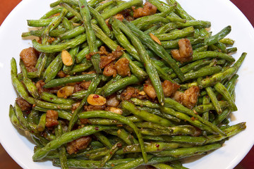 Chinese Food String Beans with Almond and Chicken