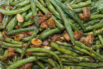 Chinese Food String Beans with Almond and Chicken 2