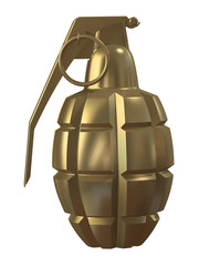 fragmentation hand grenade MK2 isolated on white background