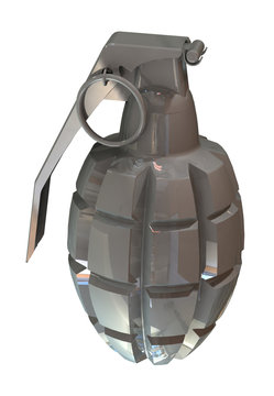 fragmentation hand grenade MK2 isolated on white background