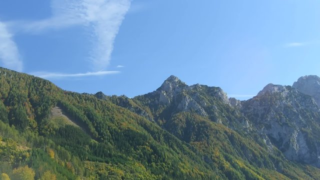 Time lapse clouds over Alps in Bad Vellach, Austria