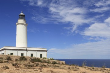 Fototapeta na wymiar Formentera La Mota lighthouse balearic islands