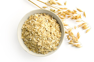 Oat flakes and oat stems