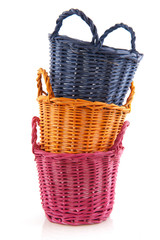 Colorful empty baskets