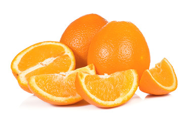 isolated sliced oranges