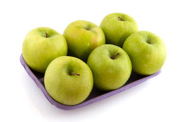 Tray green apples