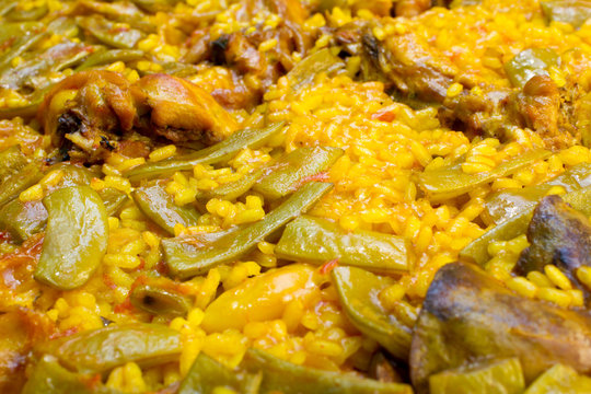 Paella traditional cooked