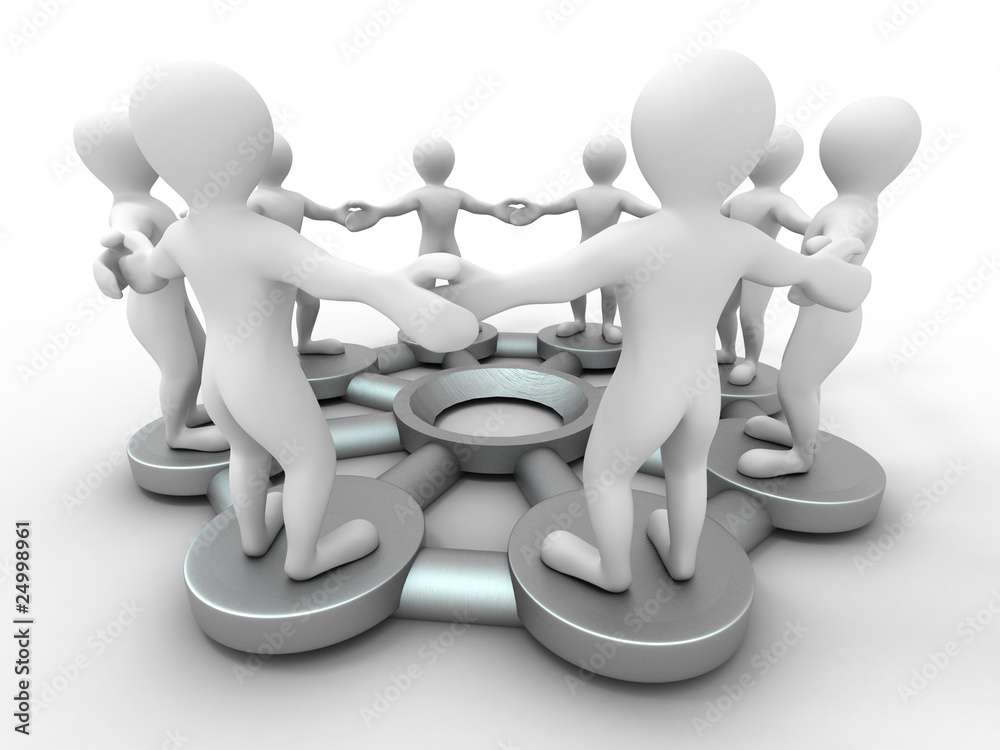 Poster group of people. conceptual image of communications or teamwork.