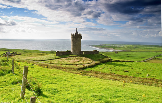 Ancient Old Irish Castle In Doolin, Ireland