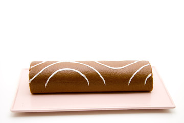 Biskuitrolle mit Schokolade