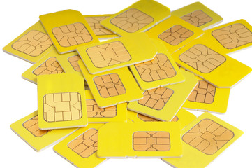 Sim cards isolated on white
