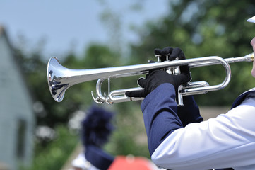 Playing Marching Trumpet in Parade