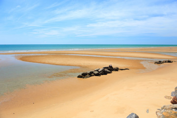 Beautiful golden send beach in Thailand