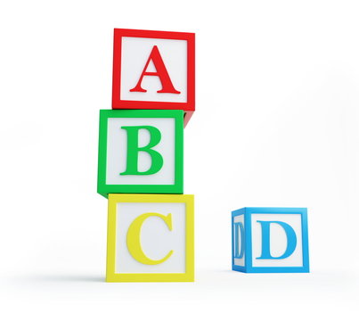 alphabet blocks a white background