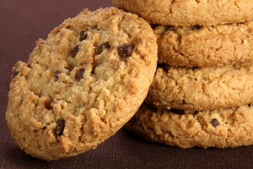 chocolate chip cookies close up