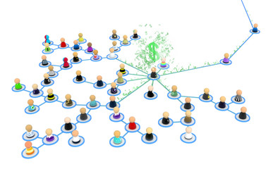 Cartoon Crowd Links, Money Gather