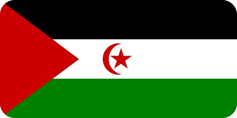 Drapeau du Sahara-Occidental aux coins arrondis
