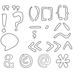 Hand Drawn Punctuation Marks