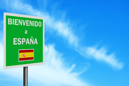 Bienvenidos! (Welcome! In Spanish) Sign With Arrow On Beach Background  Stock Photo, Picture and Royalty Free Image. Image 61777657.