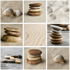 composition galets zen et sable