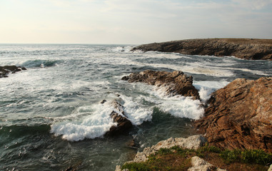 Fototapeta na wymiar Wild coast in Quiberon, Brittany, France