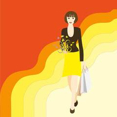 Obraz premium Women with shopping bag