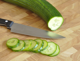 Sliced cucumber