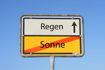 Schild Regen und Sonne 