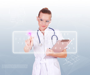 Young nurse in white uniform