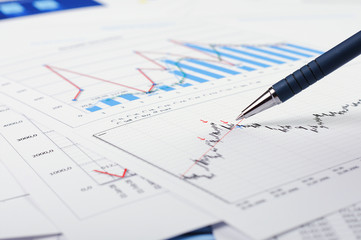 Charts and graphs of sales