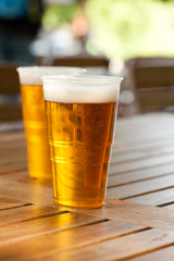 beer standing on a wooden table