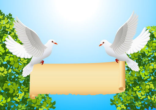 Doves With Banner