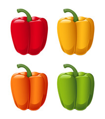 A vector of all sweet pepper colors