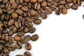 Coffee grains close-up
