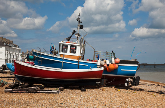 Old boats on Deal Beach