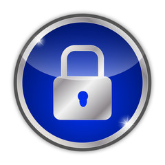 glossy blue button - safety