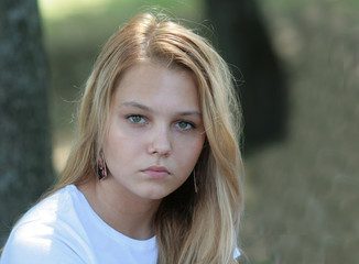 Obraz premium Portrait of the green-eyed girl