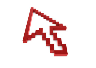 Fototapeta premium 3D_pixel_pfeil_rot
