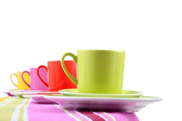 colorful coffee cups (isolated)